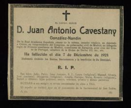 Esquela de Juan Antonio Cavestany González-Nandín