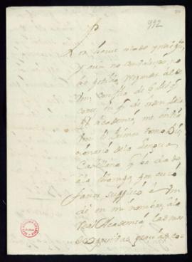 Carta del marqués de Mirabal a Vincencio Squarzafigo de agradecimiento por el envío del primer to...