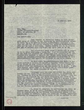 Copia de la carta de María B. Cruzet a Carmen Bravo Villasante en la que confirma las pocas venta...