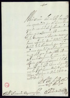 Carta de Miguel de Perea, prior de Uclés, a Vincencio Squarzafigo de agradecimiento por el envío ...