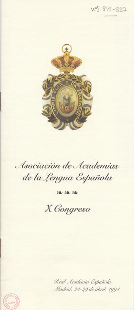 Programa de actos del X Congreso de la Asociación de Academias de la Lengua Española