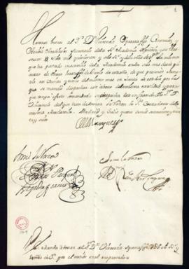 Orden del marqués de Villena del abono a favor de Vincencio Squarzafigo de 7506 reales de vellón ...