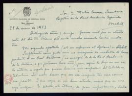 Carta de Isidoro Macabich a Julio Casares en la que le informa de que su segundo apellido es Llob...
