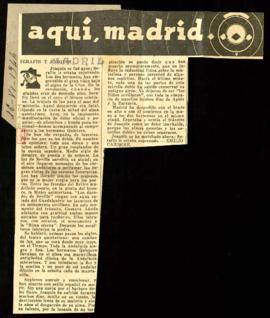 Recorte de Madrid con la columna de Emilio Carrere titulada Serafín y Joaquín