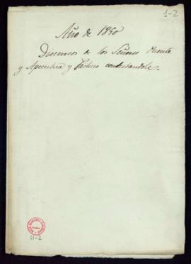Discursos de Fermín de la Puente y Apezechea y Joaquín Francisco Pacheco, año de 1850