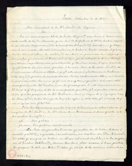 Carta de Pedro Fermín Cevallos al secretario con la que remite una lista de palabras que ha pensa...