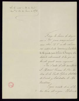 Carta de Adolfo de Castro al secretario [accidental, Antonio María Segovia] con la que envía una ...