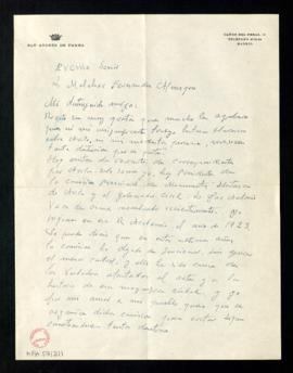 Carta del marqués de San Andrés de Parma a Melchor Fernández Almagro en la que le agradece la ate...
