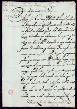 Carta del príncipe Corsini a Vincencio Squarzafigo de agradecimiento por el envío del quinto tomo...