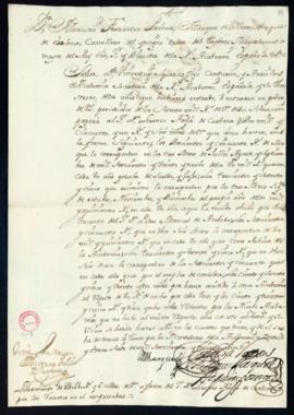 Orden del marqués de Villena de libramiento a favor de Lorenzo Folch de Cardona de 2051 reales y ...
