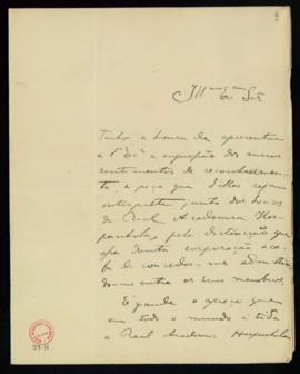 Carta del conde de Sabugosa al conde de Cheste, director, en la que acusa recibo de su nombramien...