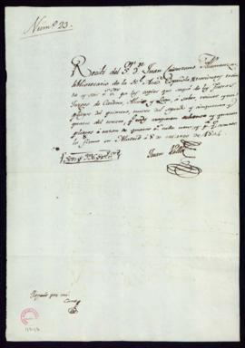 Recibo de Juan Vallo de 336 reales de vellón por las copias sacadas de los Fueros Juzgos de Cardo...