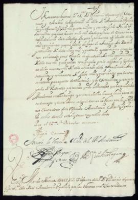 Orden de José Casani del abono a favor de Vincencio Squarzafigo de 6468  reales de vellón por las...