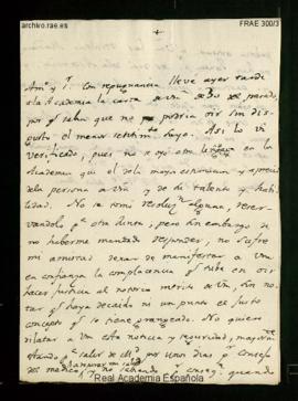 Minuta de la carta de Juan de Trigueros a Vicente [Gutiérrez] de los Ríos en la que le da cuenta ...