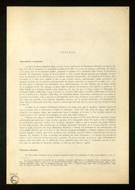 Separata del prólogo del Diccionario Histórico de la Lengua Española (1960-1996)