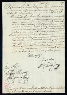 Orden del marqués de Villena del libramiento a favor de Miguel Gutiérrez de Valdivia de 416 reale...