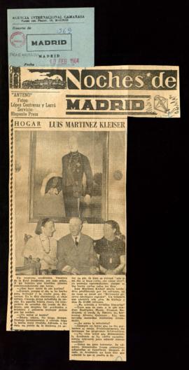 Recorte del diario Madrid con la entrevista a Luis Martínez Kleiser, por Anteno