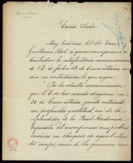 Carta de Juan Tomás Comyn al secretario perpetuo, Manuel Bretón de los Herreros, de traslado del ...