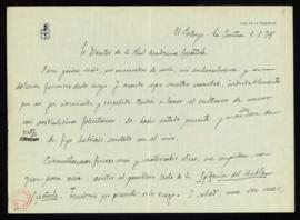 Carta de Manuel Linares Rivas a José María Pemán en la que le felicita por su designación como di...