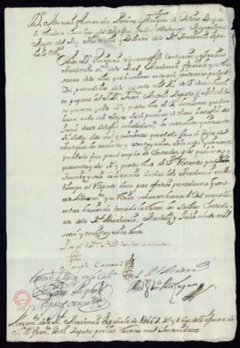 Orden de Mercurio Fernández Pacheco del libramiento a favor de Francisco Antonio Zapata de 1667 r...