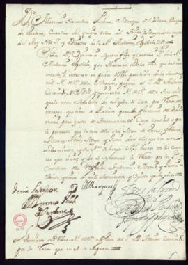 Orden del marqués de Villena de libramiento a favor de Adrián Conink de 1500 reales de vellón por...