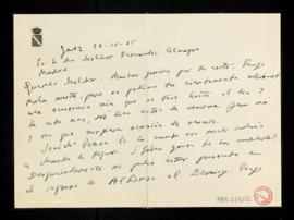 Carta del conde de los Andes a Melchor Fernández Almagro en la que le pregunta si sabe quién le h...