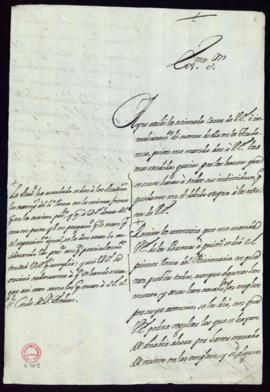 Minuta de la carta de Vincencio Squarzafigo a Mercurio Antonio López Pacheco con la que envía la ...