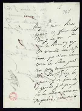Carta de Juan de Goyeneche a Vincencio Squarzafigo de agradecimiento por el envío del segundo tom...