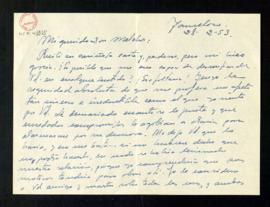 Carta de Francisco García Pavón a Melchor Fernández Almagro en la que le asegura que no desconfía...