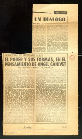 El poder y sus formas, en el pensamiento de Ángel Ganivet, por Demetrio Castro Villacañas