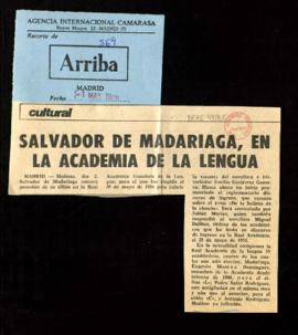 Salvador de Madariaga, en la Academia de la Lengua