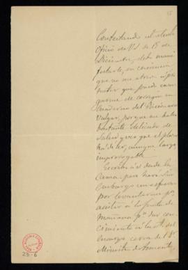 Carta del conde de Cheste al secretario [Manuel Tamayo y Baus] en la que comunica que no cree pod...