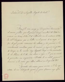 Carta de Manuel de Seijas Lozano a Leopoldo Augusto de Cueto en la que le ruega que procure asist...
