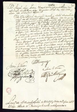 Orden del marqués de Villena del libramiento a favor de Lope Hurtado de Mendoza de 1406 reales y ...
