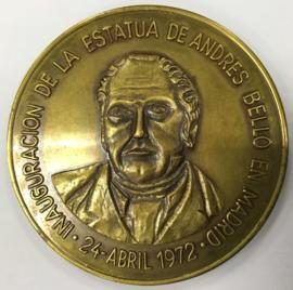 Medalla conmemorativa de la inauguración de la estatua de Andrés Bello en Madrid