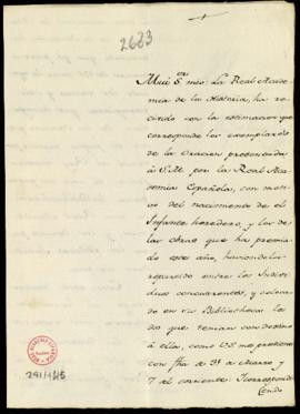 Carta de José Miguel de Flores a Manuel de Lardizábal y Uribe en la que agradece el envío de los ...