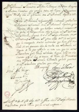 Orden del marqués de Villena de libramiento a favor de Lope Hurtado de Mendoza de 90 reales y 12 ...