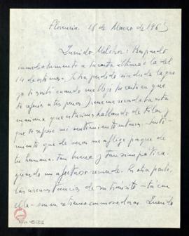 Carta de Jorge Guillén a Melchor Fernández Almagro en la que le dice que se ha debido perder la c...