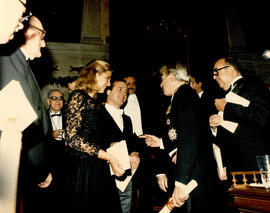 La infanta Cristina de Borbón con José Luis Maravall y el duque de Alba
