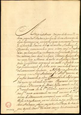 Carta del conde de Ericeira a Lope Hurtado de Mendoza en la que le comunica que dio cuenta a la A...