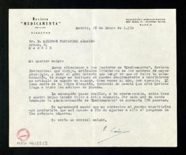 Carta de Pedro Laín Entralgo a Melchor Fernández Almagro en la que le invita a colaborar en la re...