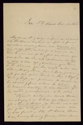 Carta de Ramón de Mesonero Romanos a Manuel Bretón de los Herreros en la que solicita que los aca...