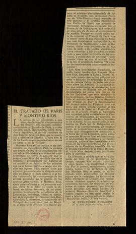 El tratado de París y Montero Ríos