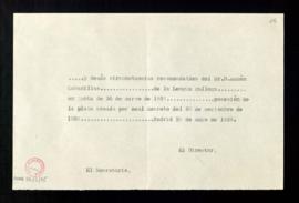 Minuta del documento en el que constan las fechas en las que Ramón Cabanillas fue elegido y tomó ...