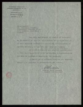 Carta de Alberto María Carreño, secretario de la Academia Mexicana, a Julio Casares, secretario d...