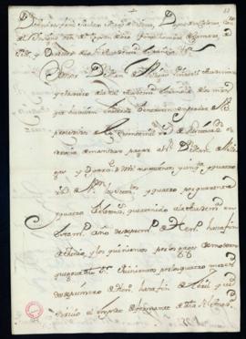 Libramiento de 1754 reales de vellón a favor del heredero de Manuel de Villegas y Oyarvide