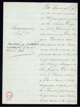 Traslado del decreto de [José] Posada Herrera [ministro de la Gobernación] a Leopoldo Augusto de ...