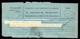 Telegrama de José María Pemán [a Julio Urquijo] en el que le dice que puede citar a la Academia e...