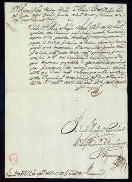 Libramiento de 1172 reales de vellón a favor de Jacinto de Mendoza