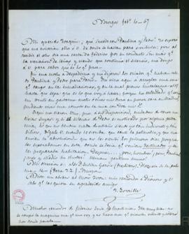 Carta de José Zorrilla [a Joaquín de Alarcón] en la que pregunta por la dirección de Pedro Antoni...